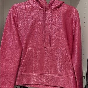 Valentino Garavani Metallic Pink Shimmer Hoodie